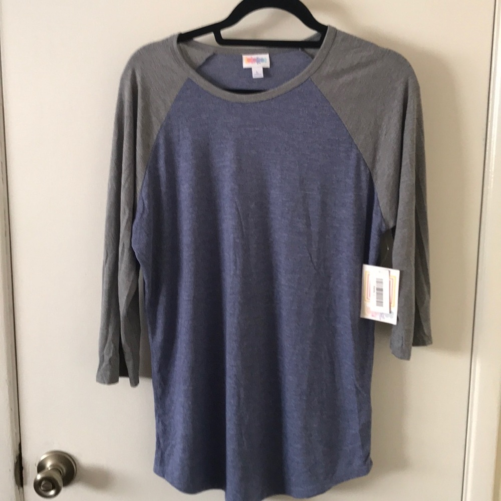 LulaRoe Blue/Gray Randy T - size L